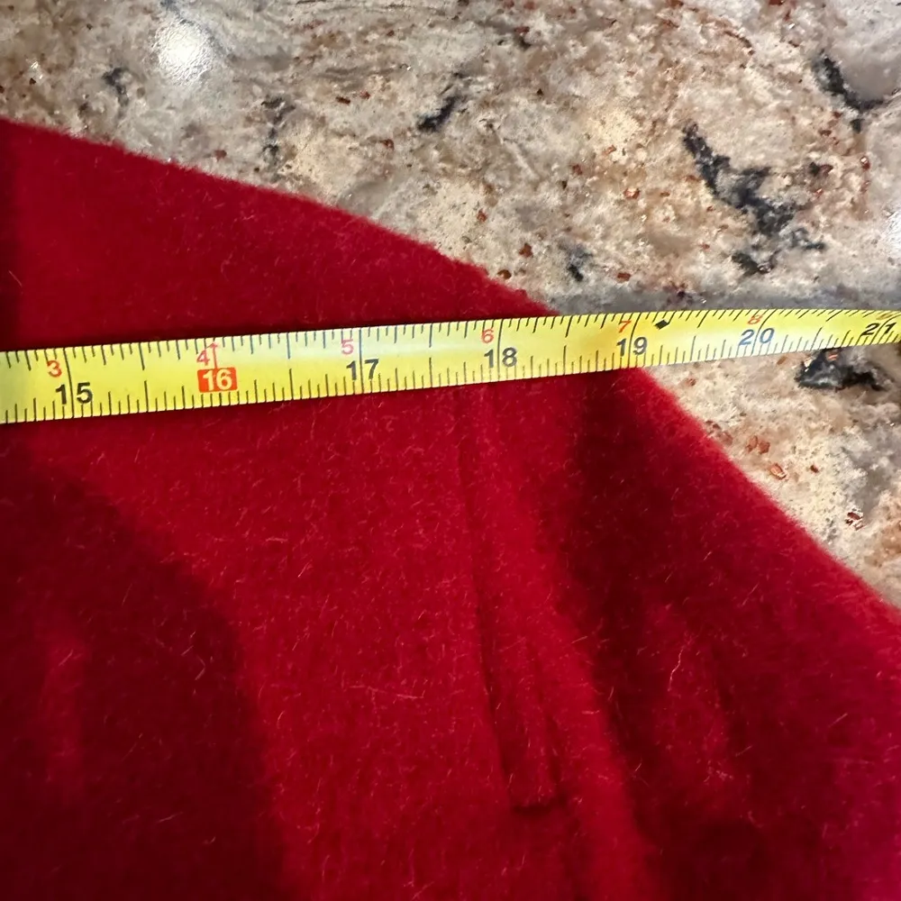 Vintage Harvé Benard Red Peacoat 100% Wool Coat Short Jacket Women’s Size 12 - Image 6