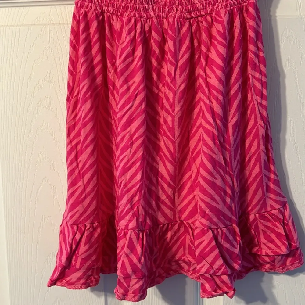 OP Hot Pink Zebra Print Strapless Coverup Y2K - Image 3