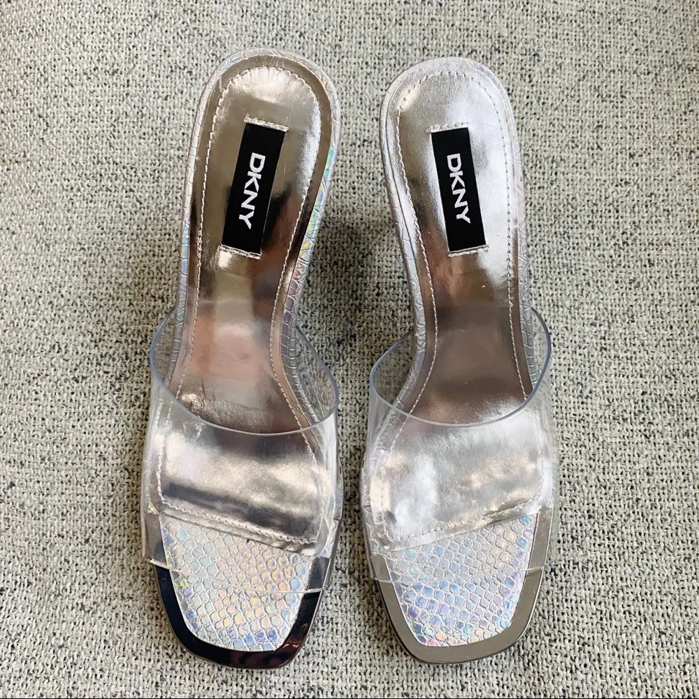 NEW DKNY peep toe vinyl heels - Image 7