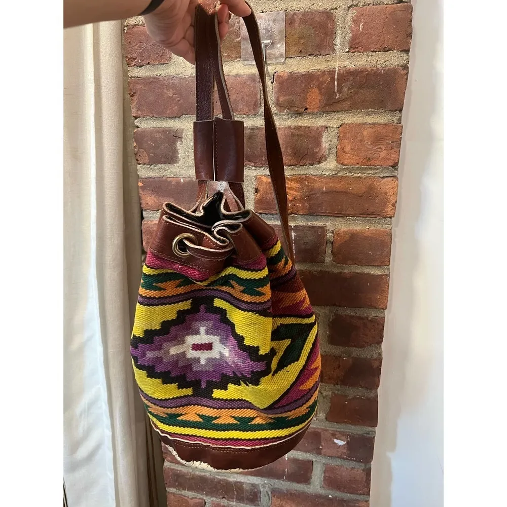 Brown Kilim Handbag Tan - Image 9