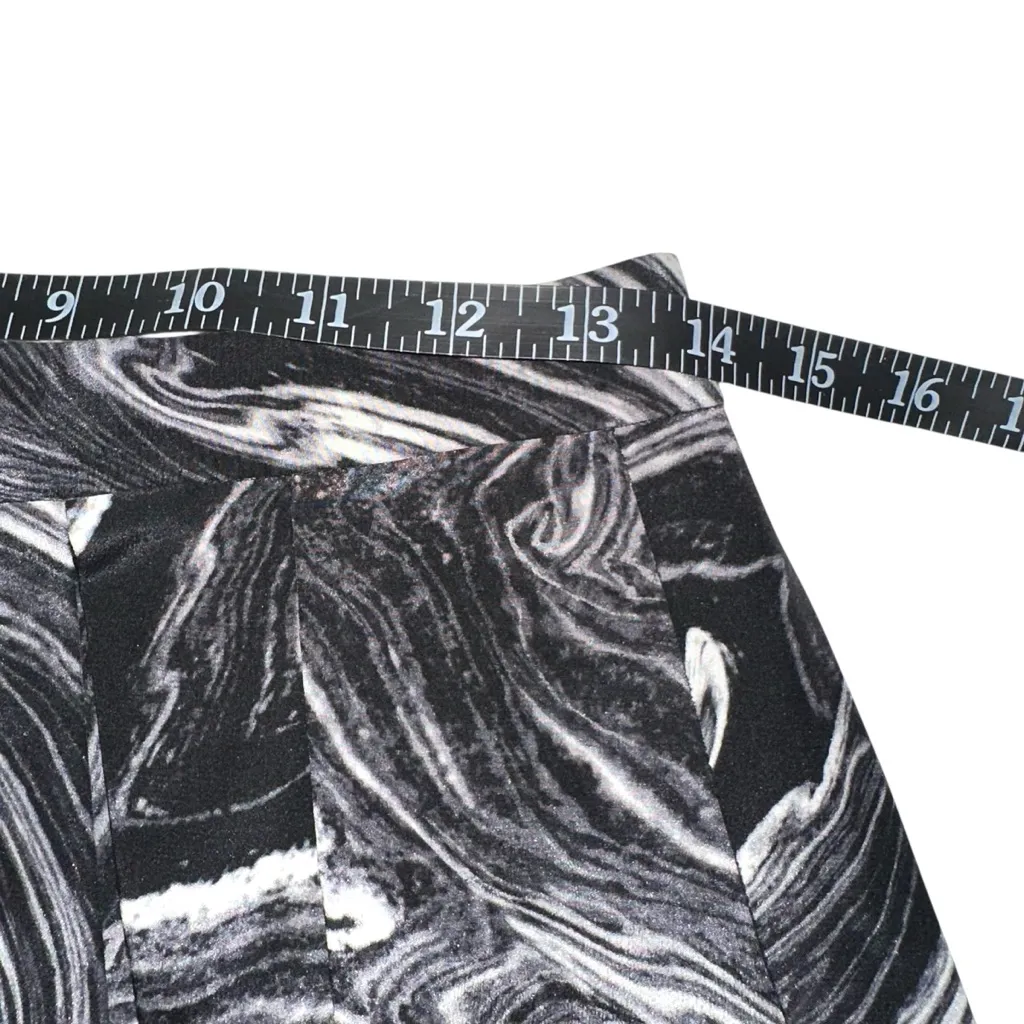 Robert Rodriguez Silk Marble Print Monochrome Patterned Pleated Mini Skirt 4 - Image 5