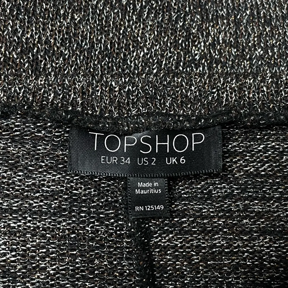 TopShop Sheer Oversized Metallic Sweater Black Size 2 - Image 6