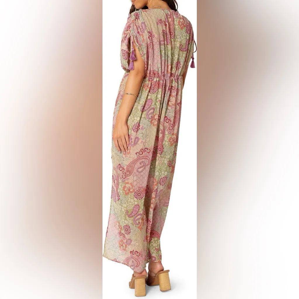 Petal and Pup Denim forum Cyril print maxi coverup paisley dress Iris oasis S Pink - Image 6