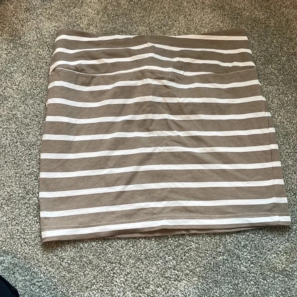 Beach time brown and white striped mini skirt Small - Image 4