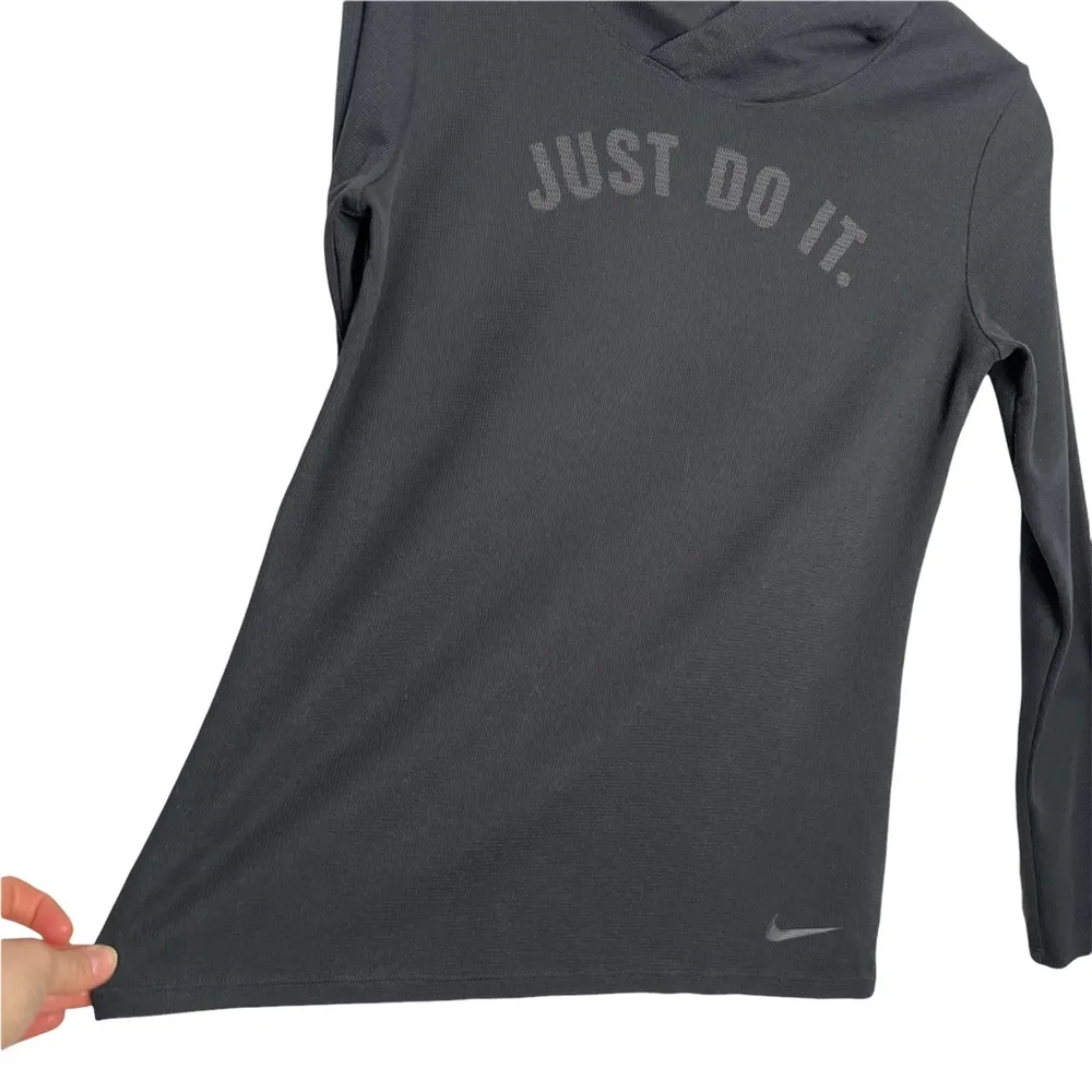 Dri Fit Black JUST DO IT Training Hooded Shirt Hoodie - Image 3