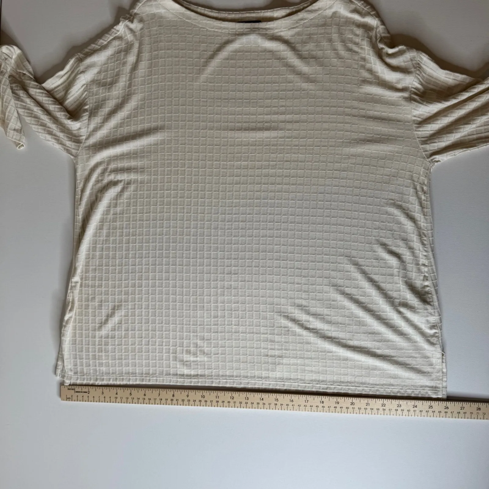 J Jill Wearever Collection Tunic Top Sz XL‎ Cream 3D Waffle Knit Long Sleeve White - Image 11