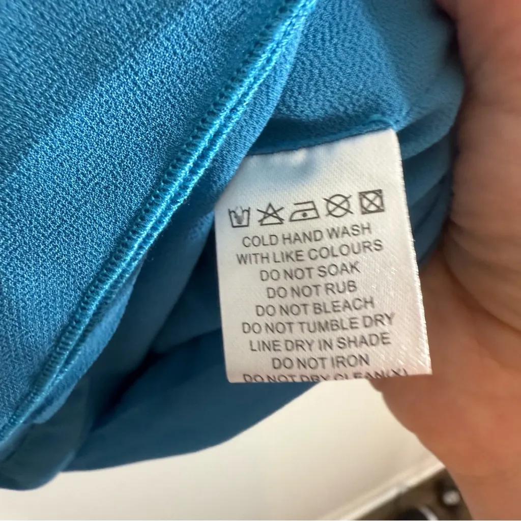 NWT Meshki Suzanna Strapless Ruffle Mini Dress Marine Blue Teal XL - Image 8