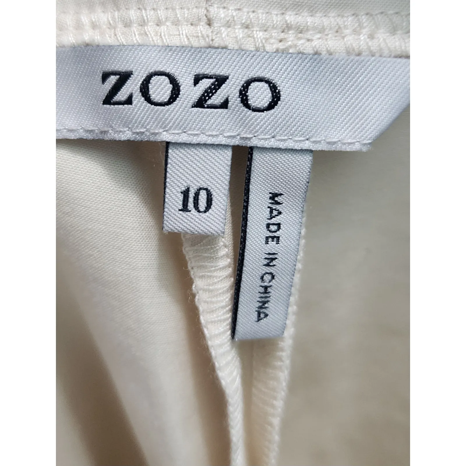 ZOZO Womens Beige Tan Pleated Wide Leg Dress Pants Size 10 - Image 4