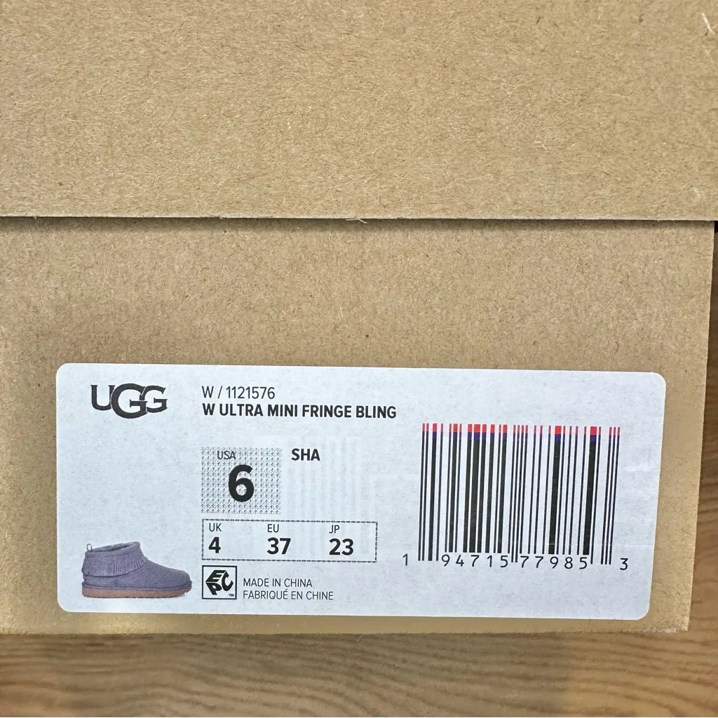 NWT UGG Classic Ultra Mini Fringe Bling Boots Shade - Image 14
