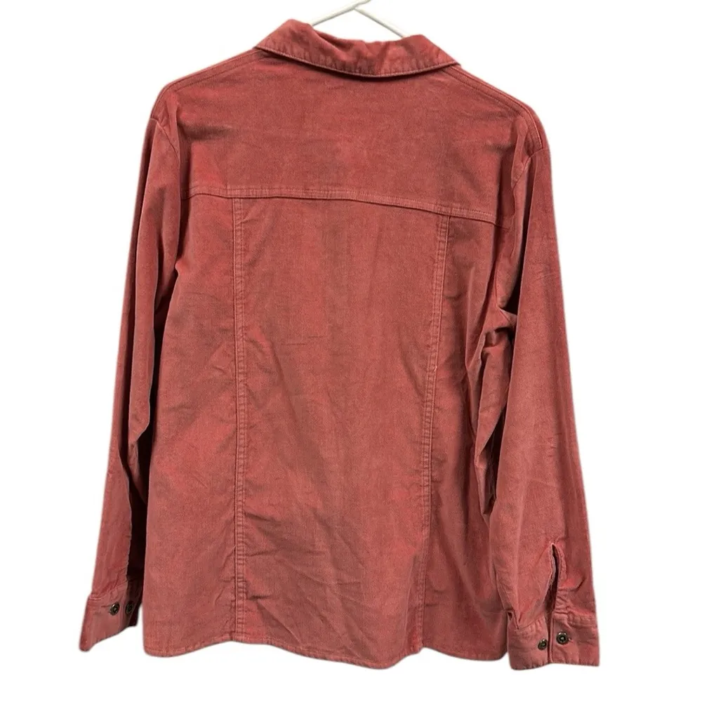 Vintage National Wildlife Federation Embroidered Sueded Button Up Shirt XL Pink - Image 7