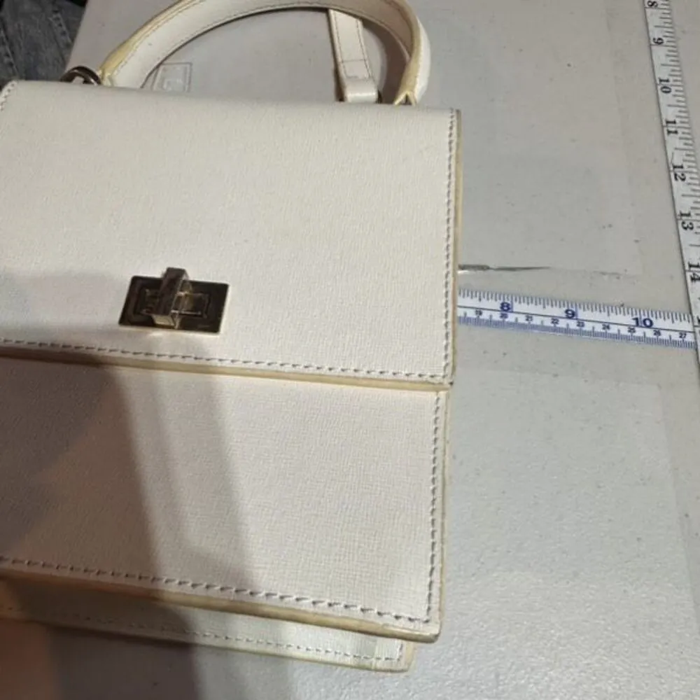 Neely & Chloe No 19 Mini‎ Lady Bag White Saffiano Leather Crossbody Hand bag - Image 3