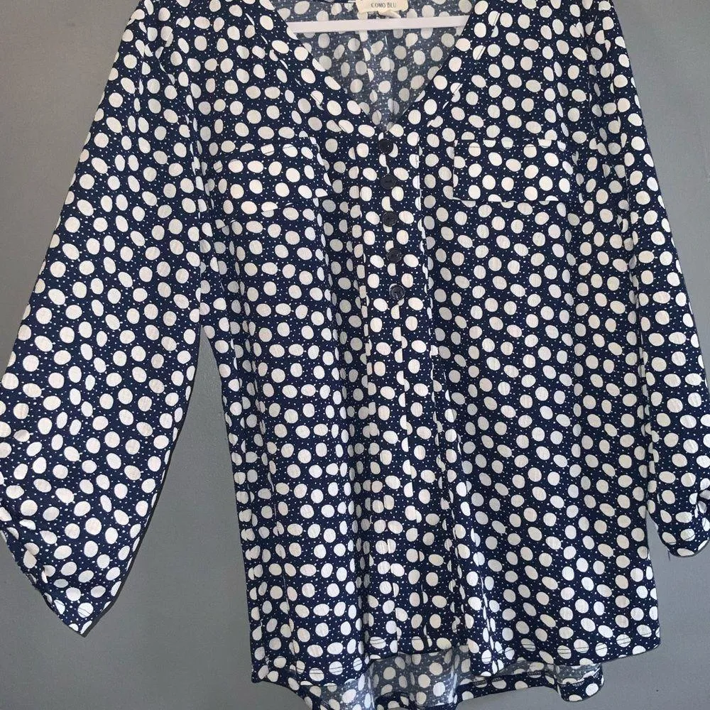 Como Blu Blue & White Polka Dot V - Image 8