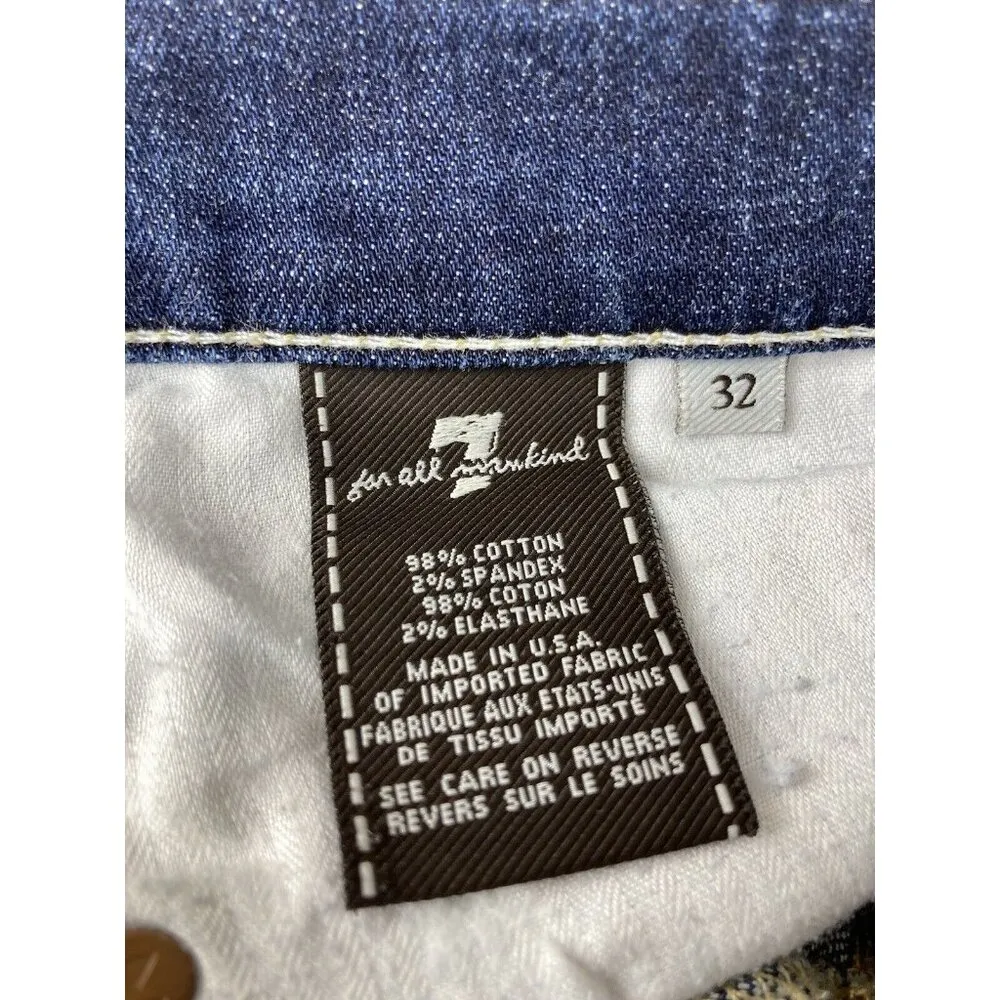 7FAM Seven For All Mankind Dojo Denim Shorts Size 32 Dark Wash 7" Inseam - Image 4