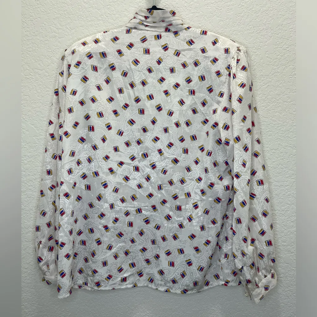 Vintage 1980’s Alfred Dunner long sleeve blouse‎ with pearl buttons size 16 - Image 5