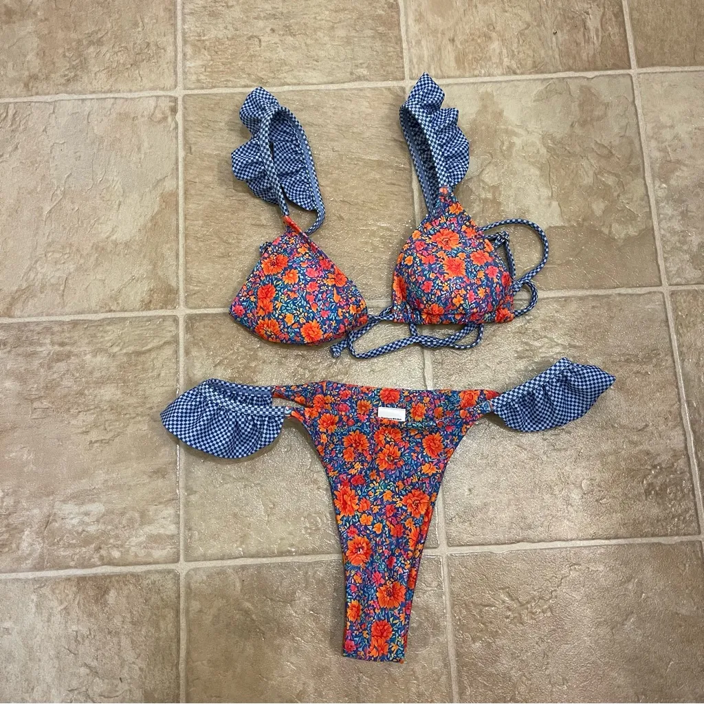 Strawberry Milk Mob Electric Smooch Bikini Top & Bottom Orange - Image 2