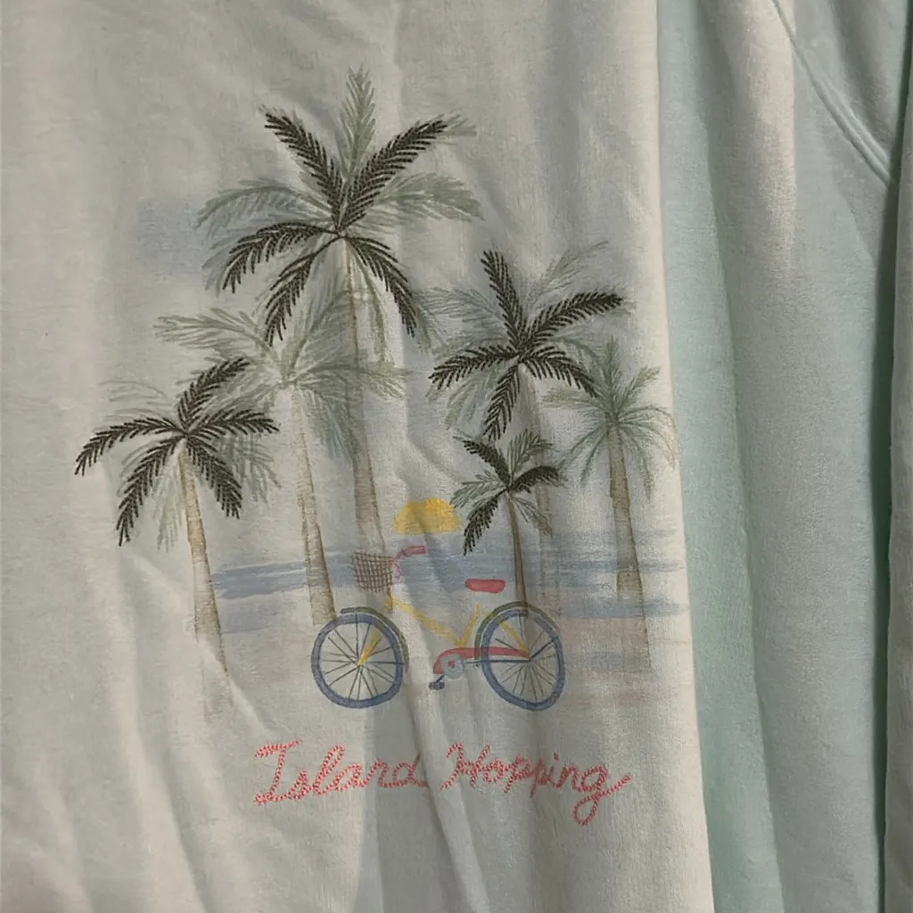 Talbots Wonen’s  Crew‎ Neck Sweatshirt Size 2X Island Hopping Teal - Image 2