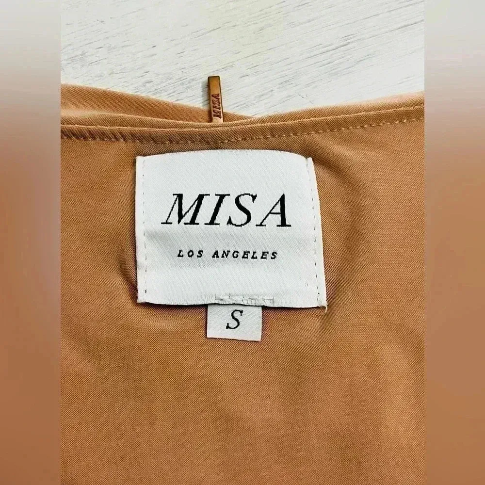 MISA Los Angeles Teget Draped Dress in Nude Size Small NWOT - Image 13