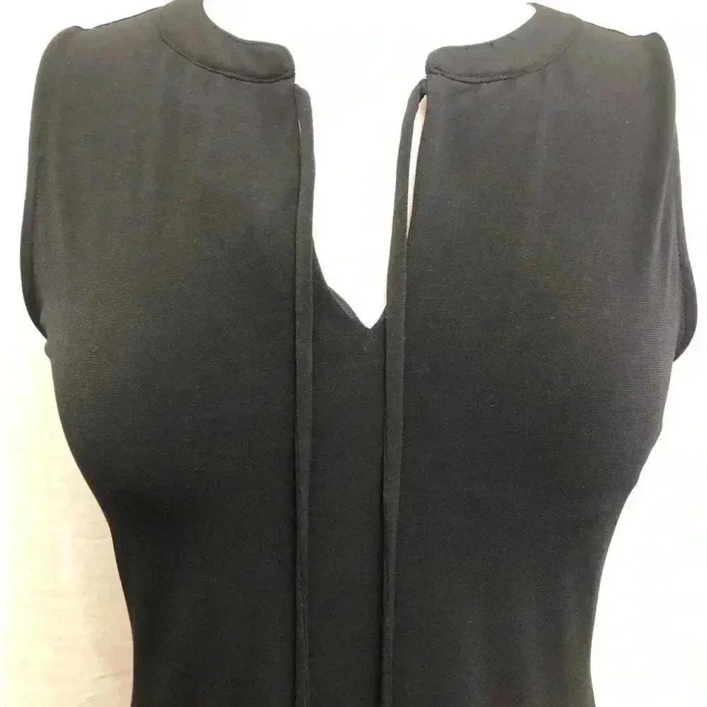 MICHAEL KORS Black Sleeveless Ruffle Trim Dress - Image 3