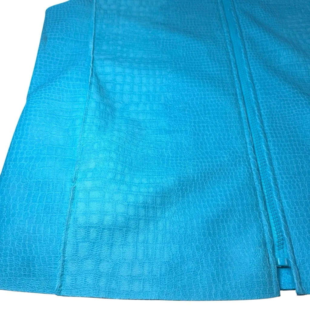 Necksworks turquoise Faux‎ leather Vest Size Small Gray - Image 3