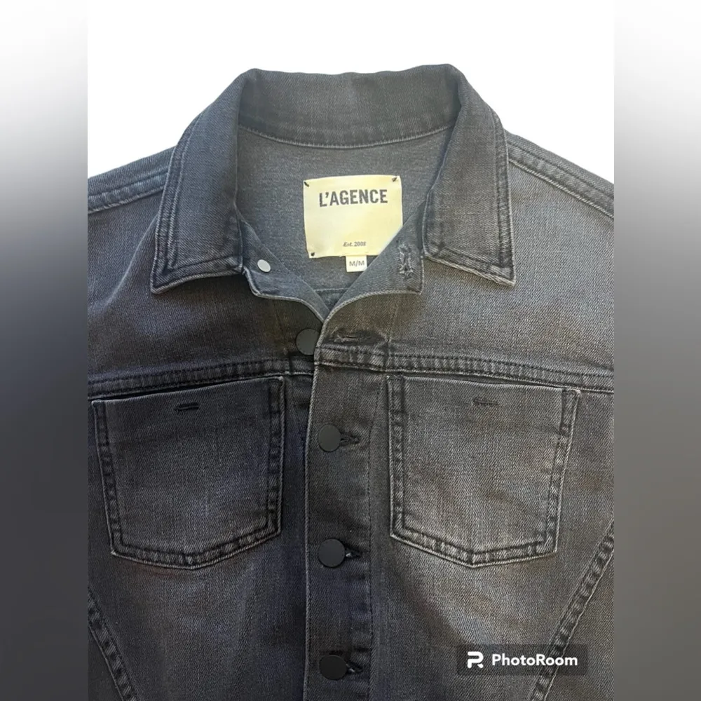 L'Agence Lace Up Denim Jacket and Skirt Set - Image 11