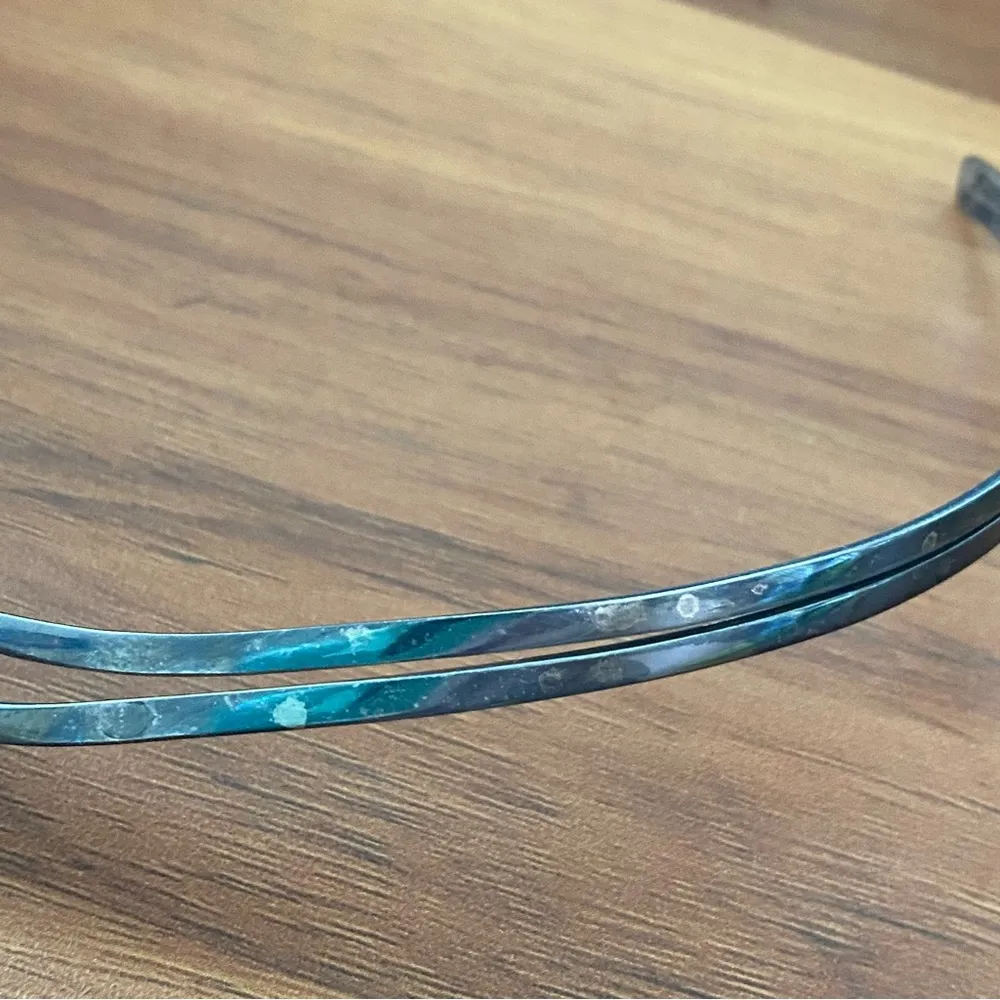 Sterling Silver 925 Gunmetal Onyx/Mother of Pearl Cuff Choker Collar Necklace - Image 8