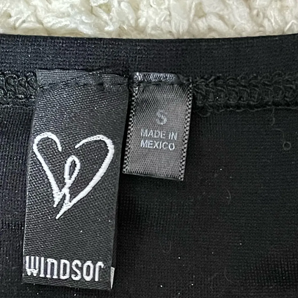 Windsor Black Strapless Crop Top with Silver Bows - Image 5