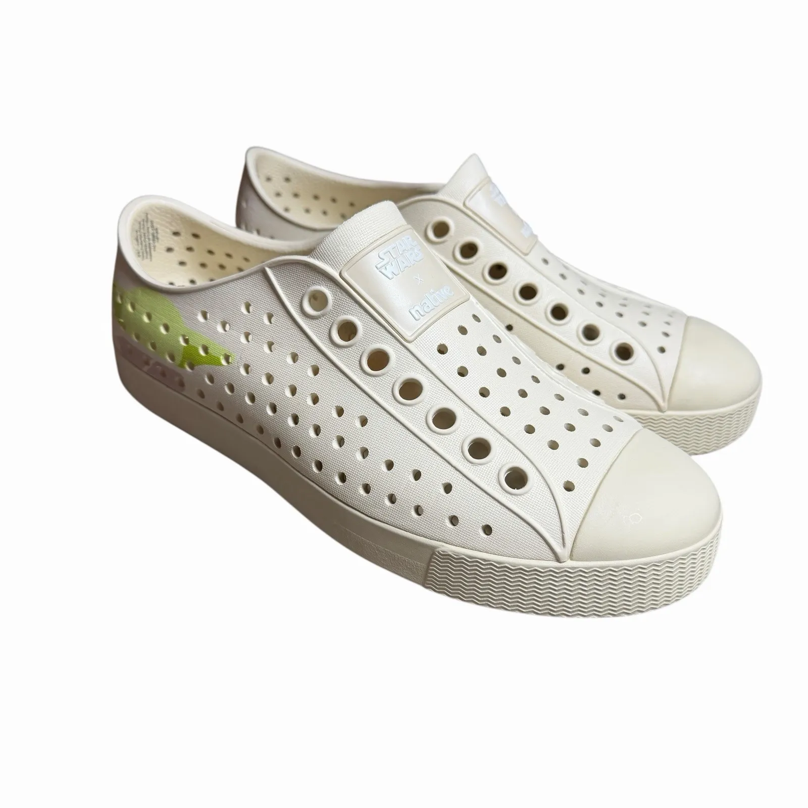 Star Wars x Native Shoes Jefferson Baby Yoda Grogu Cream Slip On M3 W5 EVA Tan Size 5 - Image 4