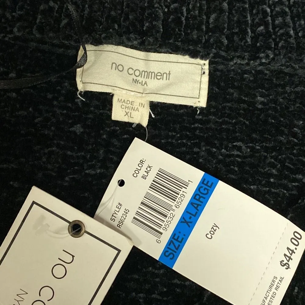 No Comment Women’s XL NY-LA Sweater Black Knit Keyhole Neckline Pullover Sweater - Image 14