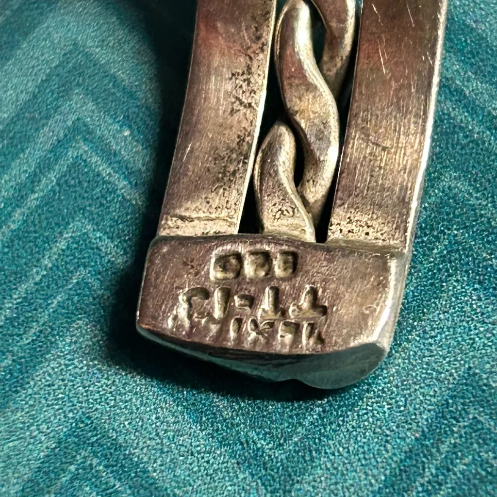 Vintage Mexican Sterling Silver Braided Cuff Bracelet - Image 3