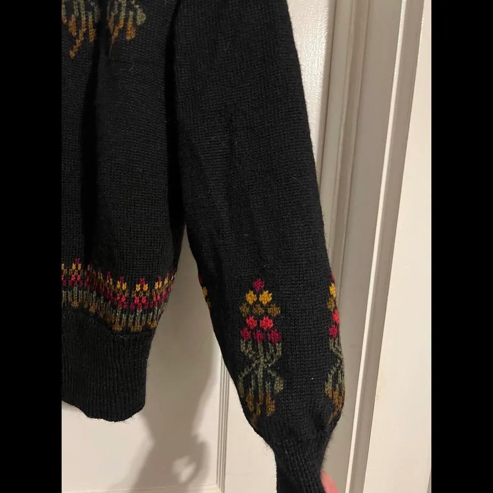 Vintage Floral Knit Cardigan by Blarney Woollen Mills of Ireland - Image 4