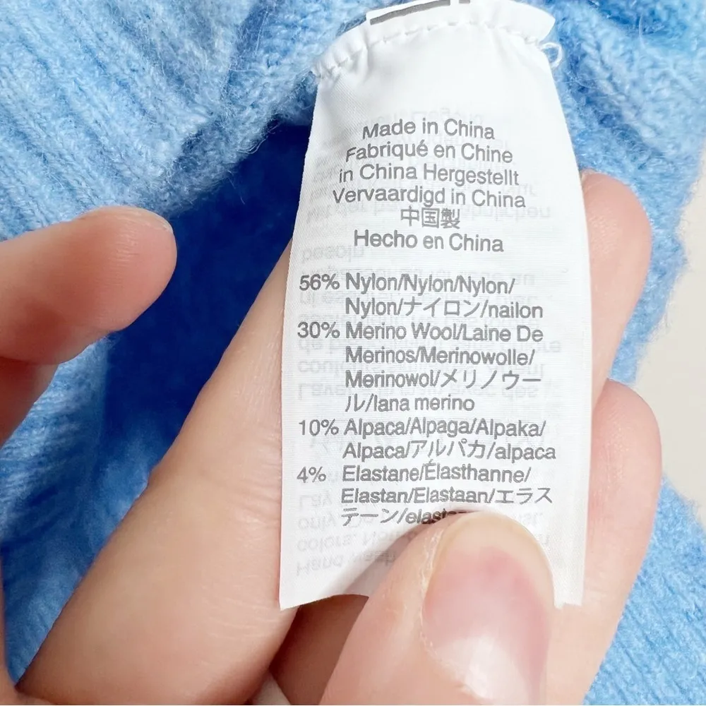 J. Crew Merino Wool Turtleneck Sweater Side Slits Supersoft Yarn Blue Sz XXS - Image 4