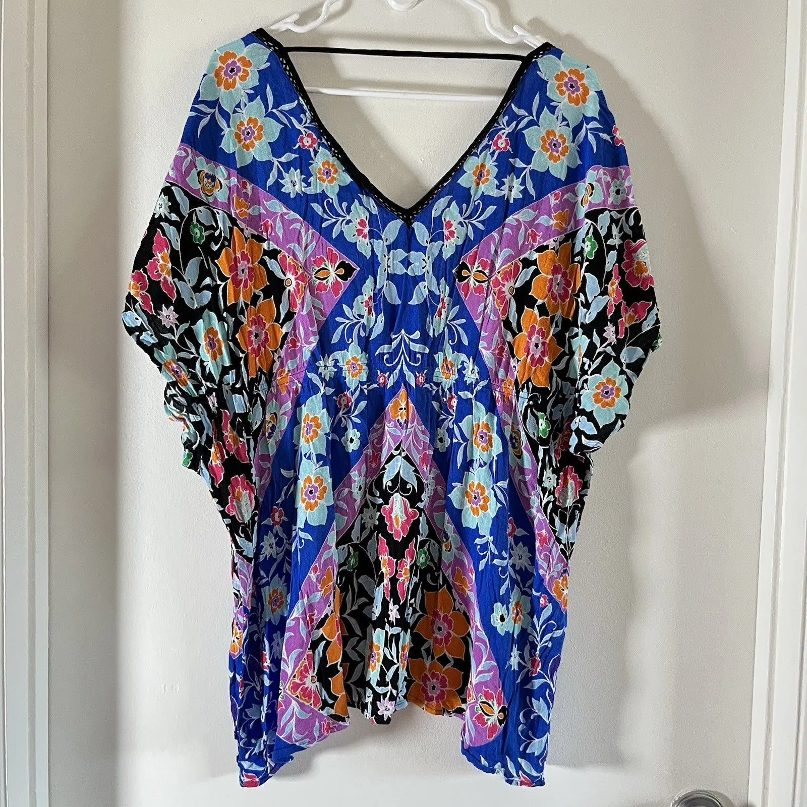 Nanette Lepore Medina Caftan Swim Dress Tunic Swim Beach Silky Cover Up Size M - Image 3