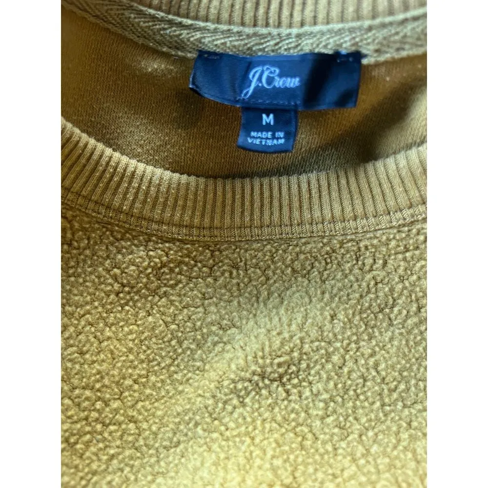 J. Crew reverse terry pull over crew sweater mustard size med - Image 2