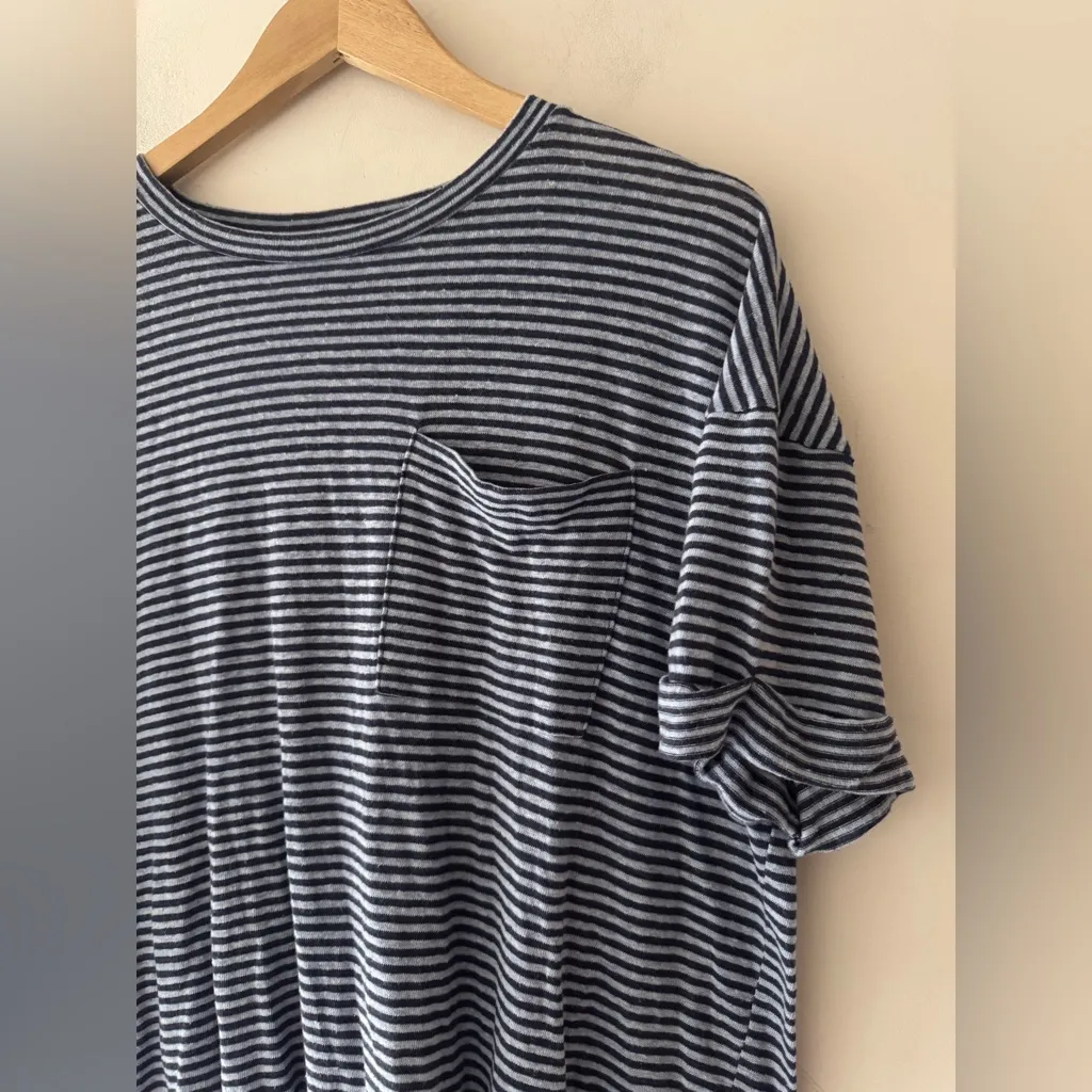 Aerie Blue Striped Soft Short Sleeve Top - Image 2