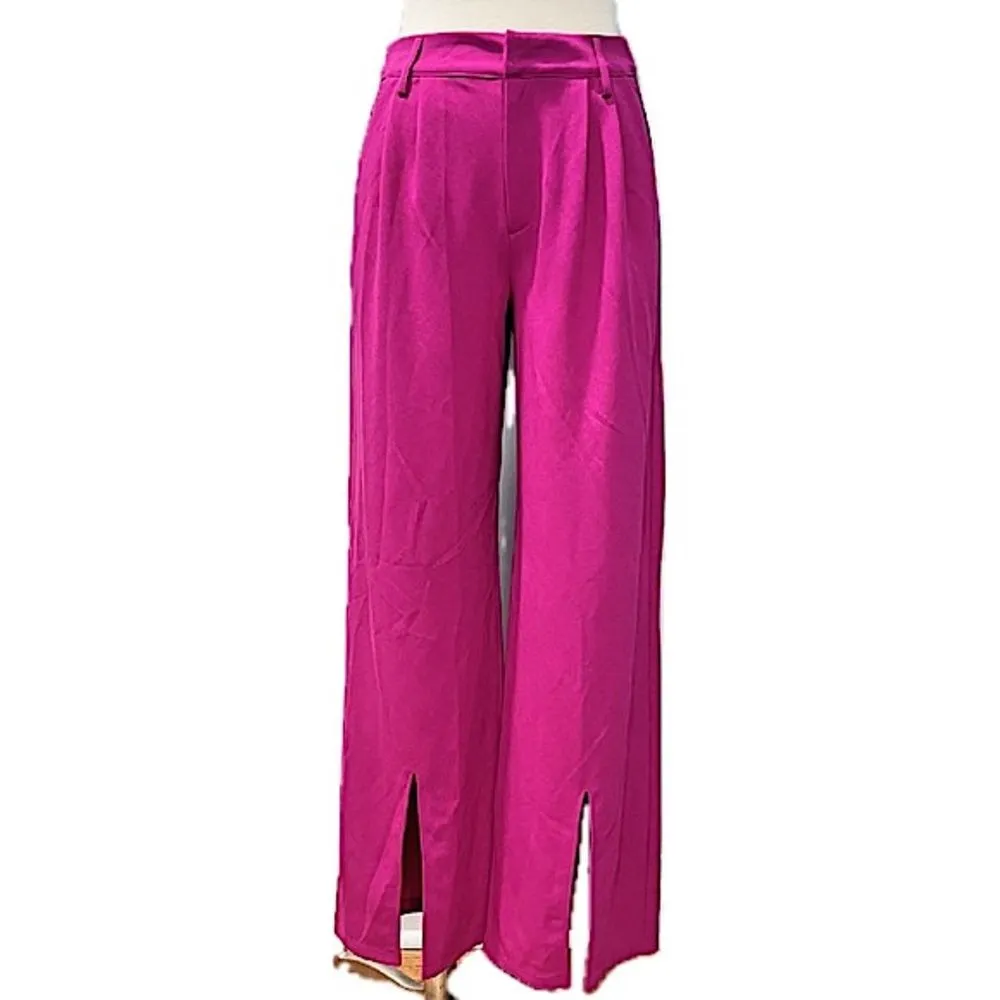 NEW Happily Grey Magenta Pink Wide Leg Trousers Size 7 - Image 2