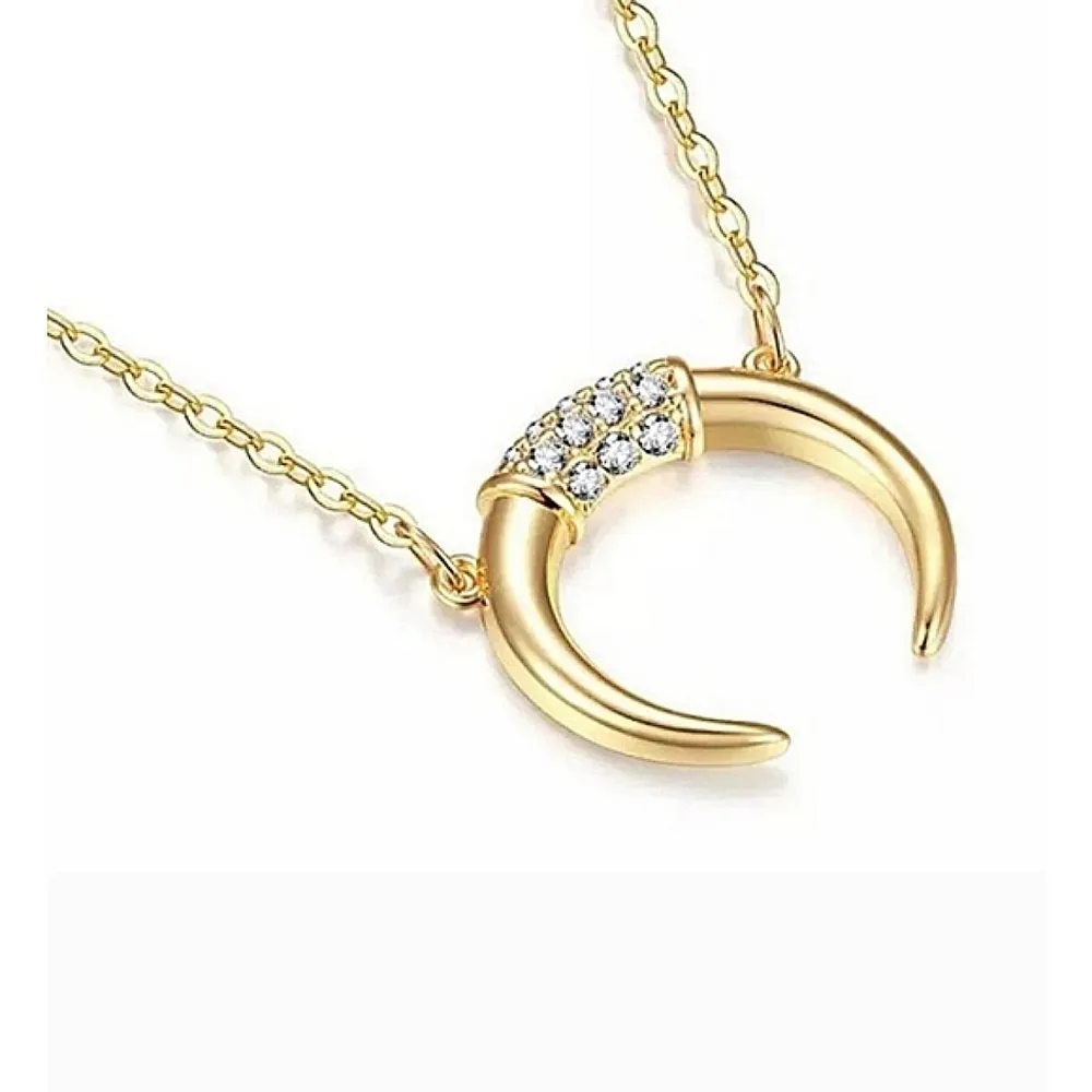 NEW Women's 18k Gold-Plated‎ Crescent Moon Half Moon Necklace, 16-18" - Image 3