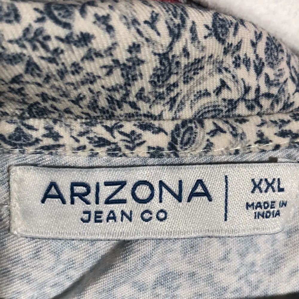 ARIZONA JEAN CO. Junior Size XXL Boho Cropped Top Multicolored Paisley Crew Neck - Image 8