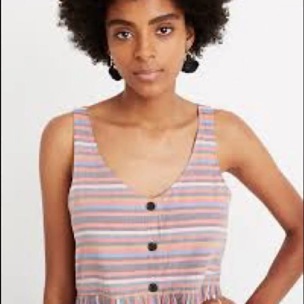Madewell Scoopneck Tank Dress in Rainbow Stripe - Image 5