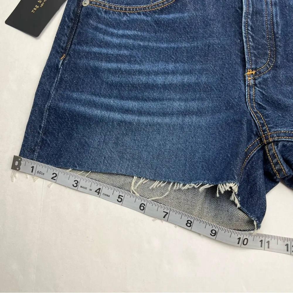 Rag & Bone Dre Low Rise Short Womens Size 27 Dark Wash Blue Denim Button Fly NEW - Image 8