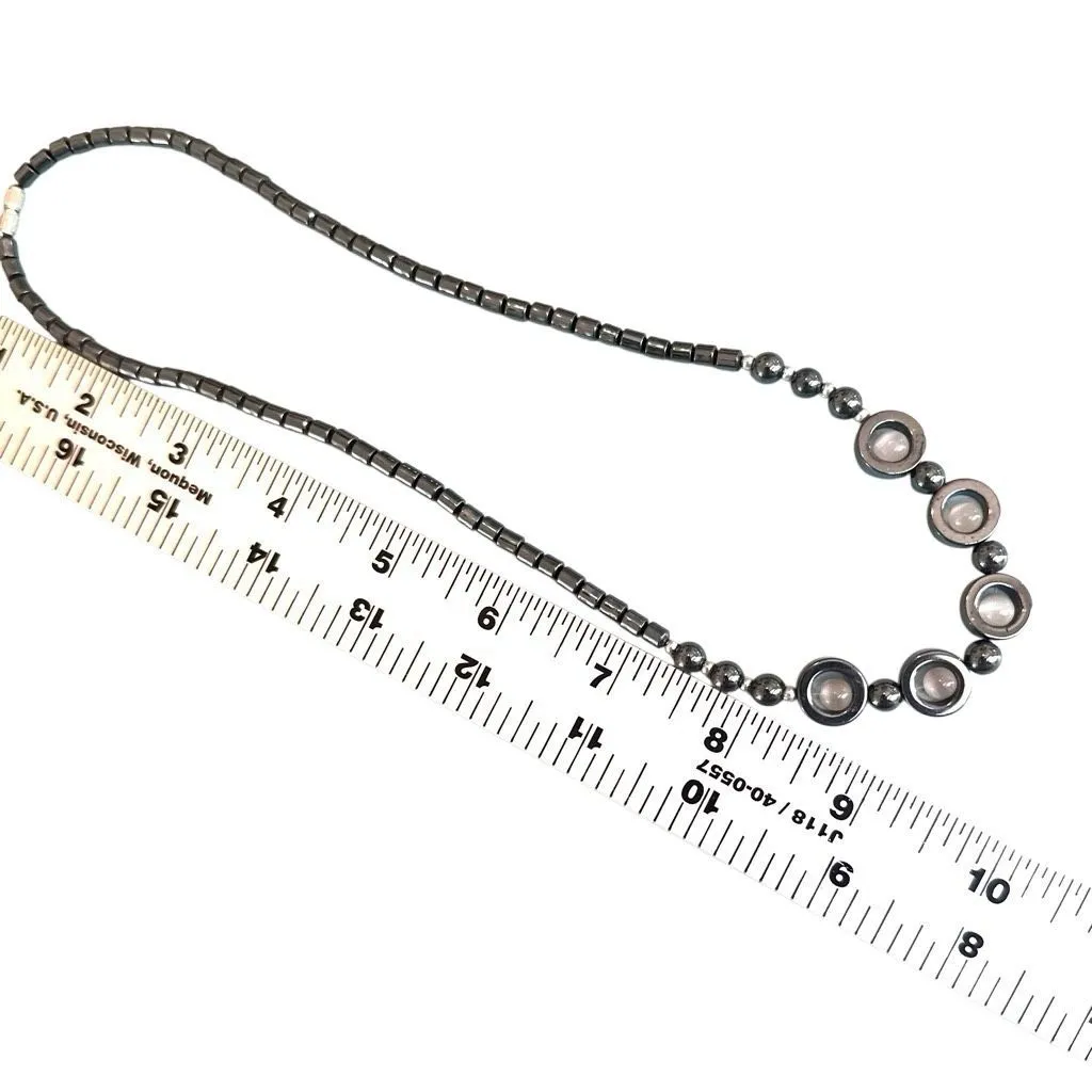 Hematite Bead Necklace Gray - Image 8