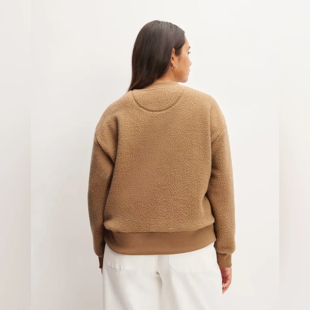 Everlane The ReNew Fleece Oversized Crew Sweatshirt In Tiger’s Eye - Image 6