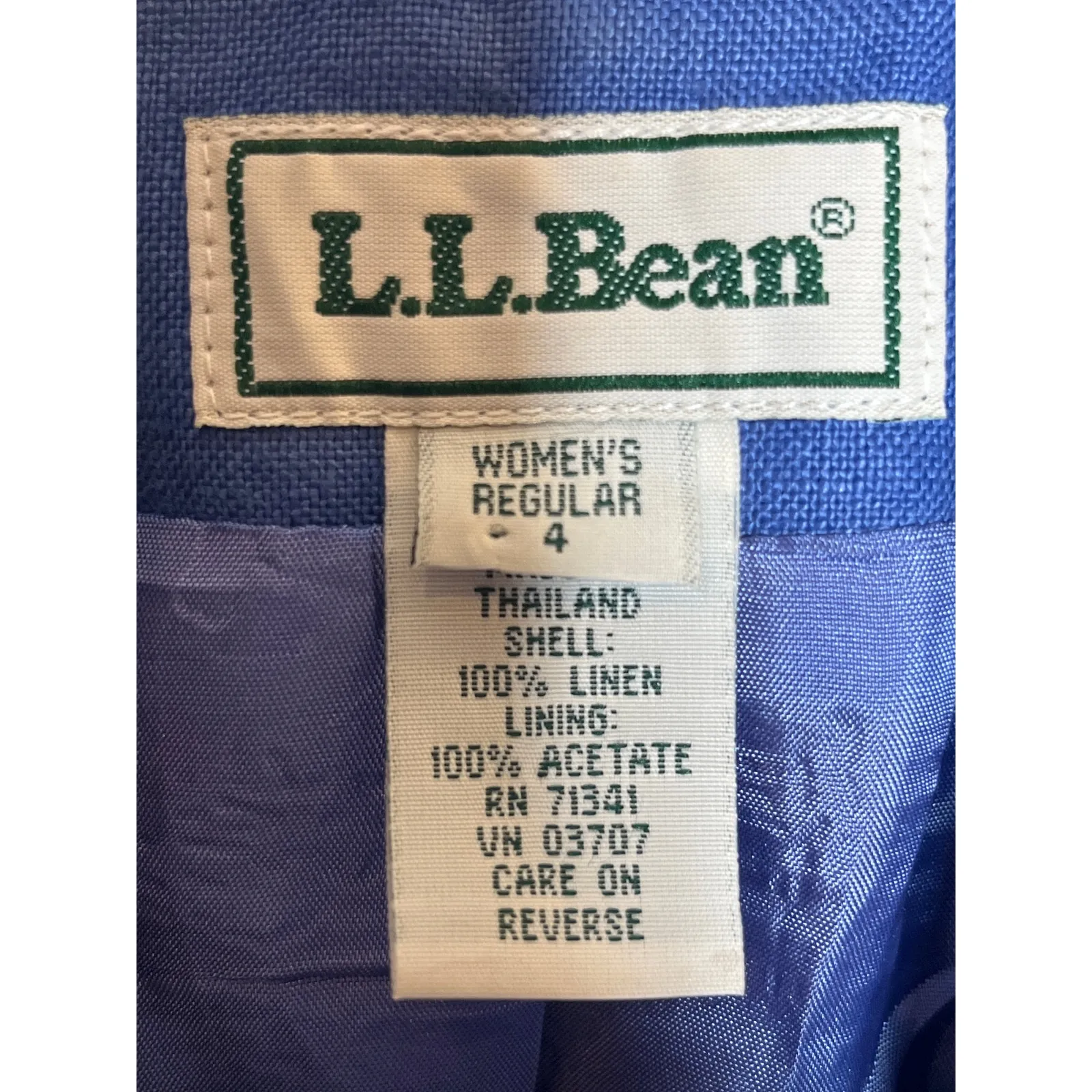 VINTAGE L L Bean Size 4 Light Blue 3 Button LINEN Blazer with Pockets - Image 4
