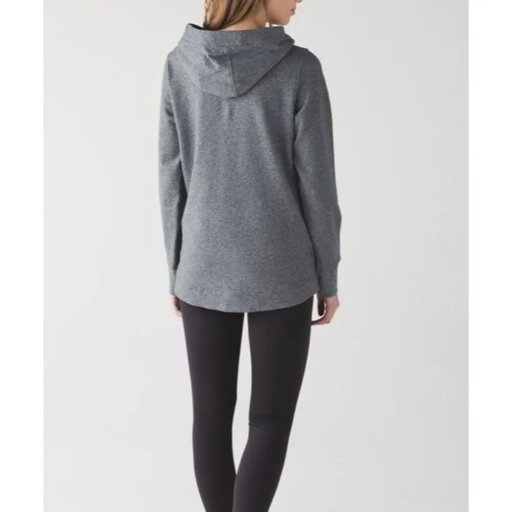 Lululemon Split Pullover Hoodie Sweatshirt Charcoal Gray Speckled Black Womens 4 - Image 7