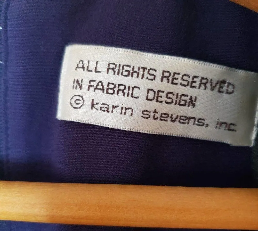 Vintage NWOT Rayon Midi Long Sleeve Dress Purple Tired Embellishments Size 12 - Image 11