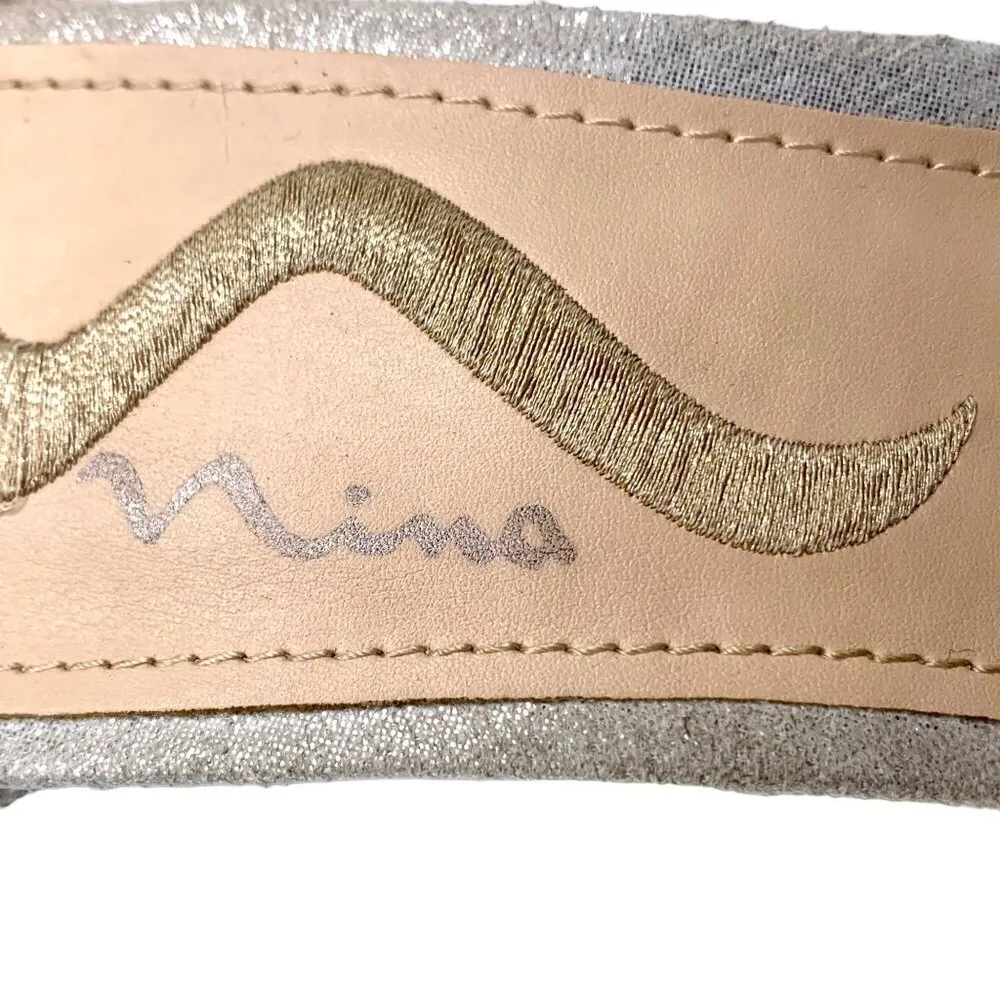 Silver Sparkly Ankle Strap Heels Dressy Block Heel Shoes 8 Rhinestone Prom Bride - Image 10