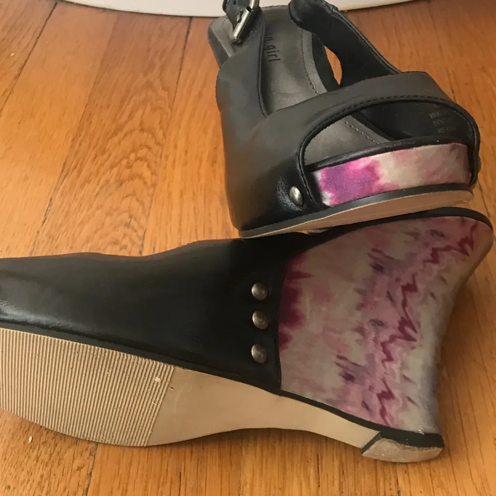 Madden Girl by Steve Madden Black Purple Wedge Sandals - Image 9