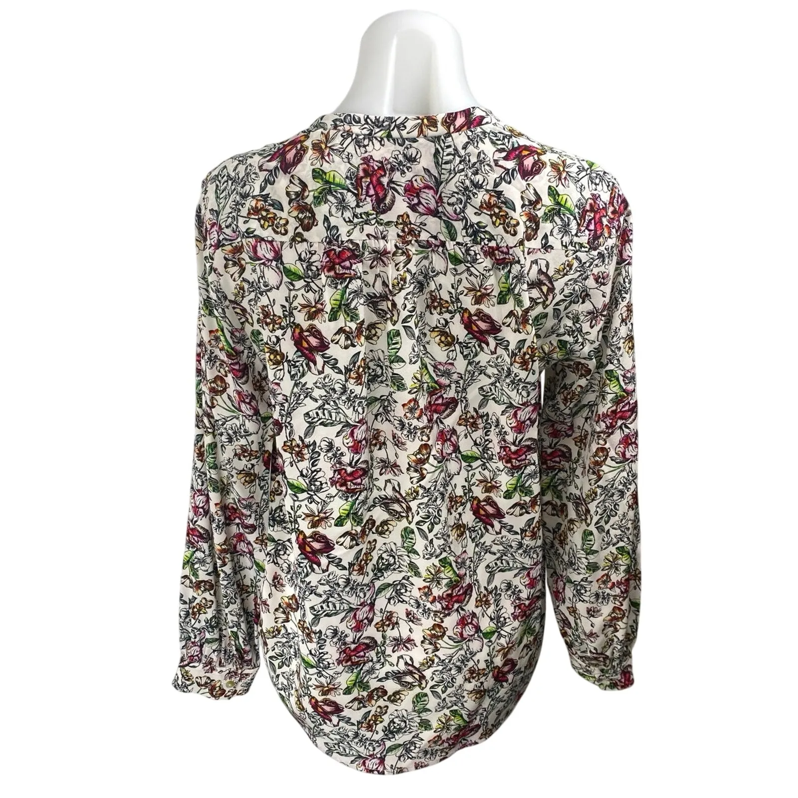 L'Agence Multicolor 100% Silk Floral Long Sleeve Button Down Shirt Blouse Top S - Image 2