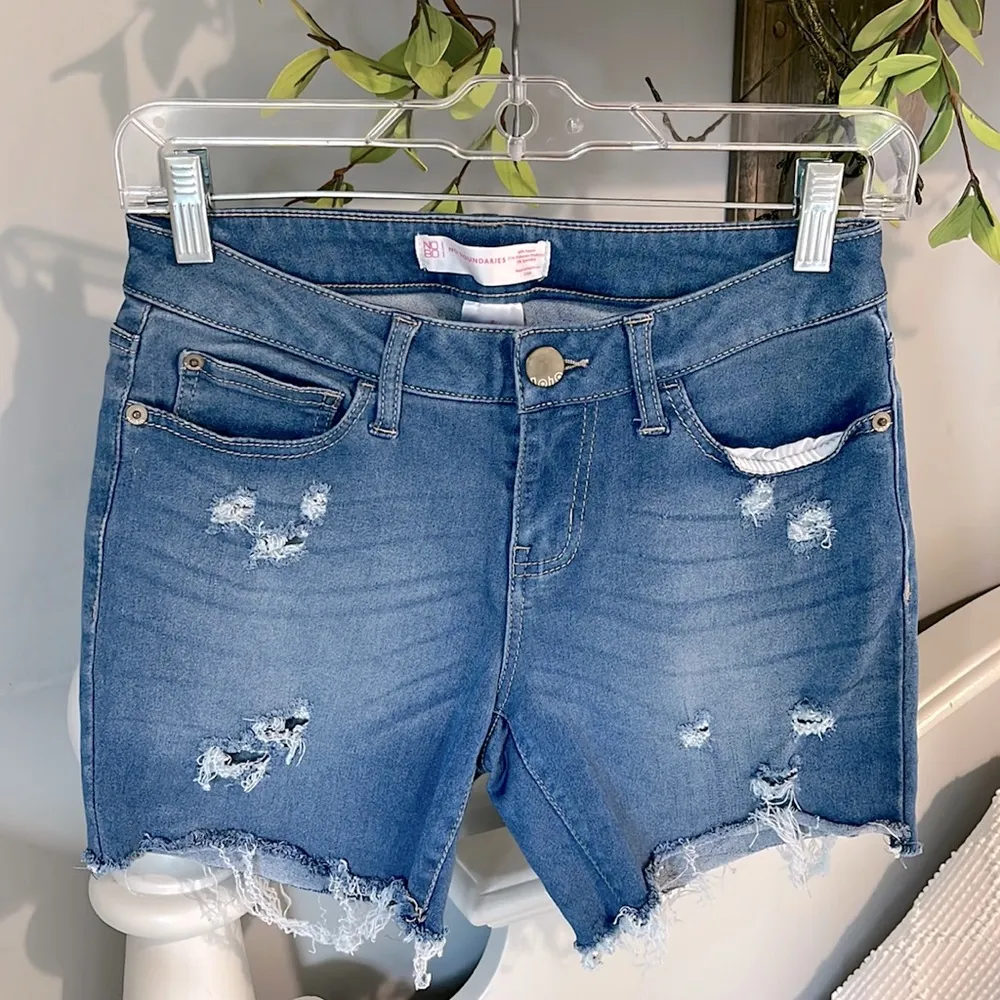 Soft Denim Jean Shorts Cutoffs Stretchy Womens 7 - Image 2