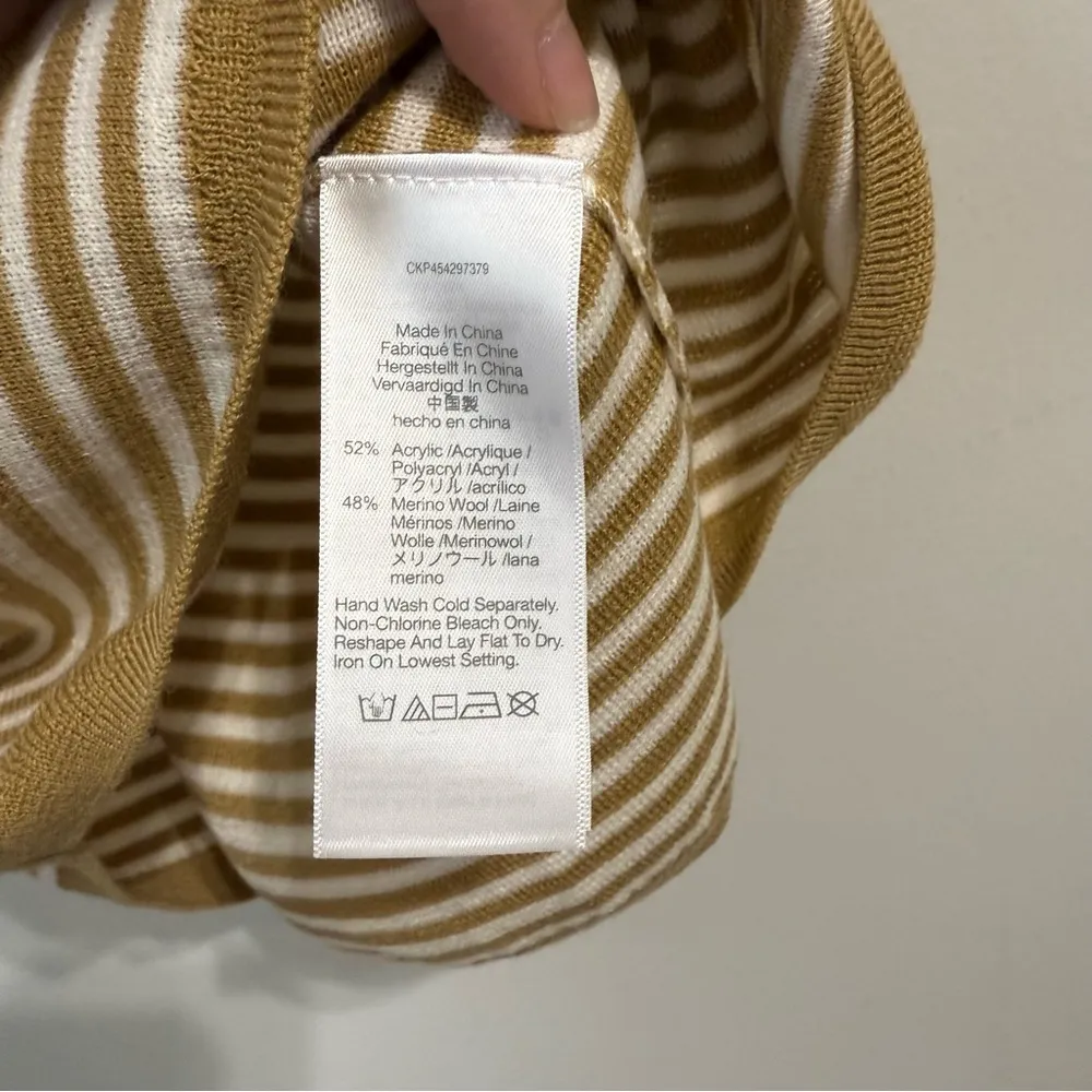 Madewell Belhaven Ruffle Stripe Sweater Tank in Heather Camel Merino Wool NWT - Image 5