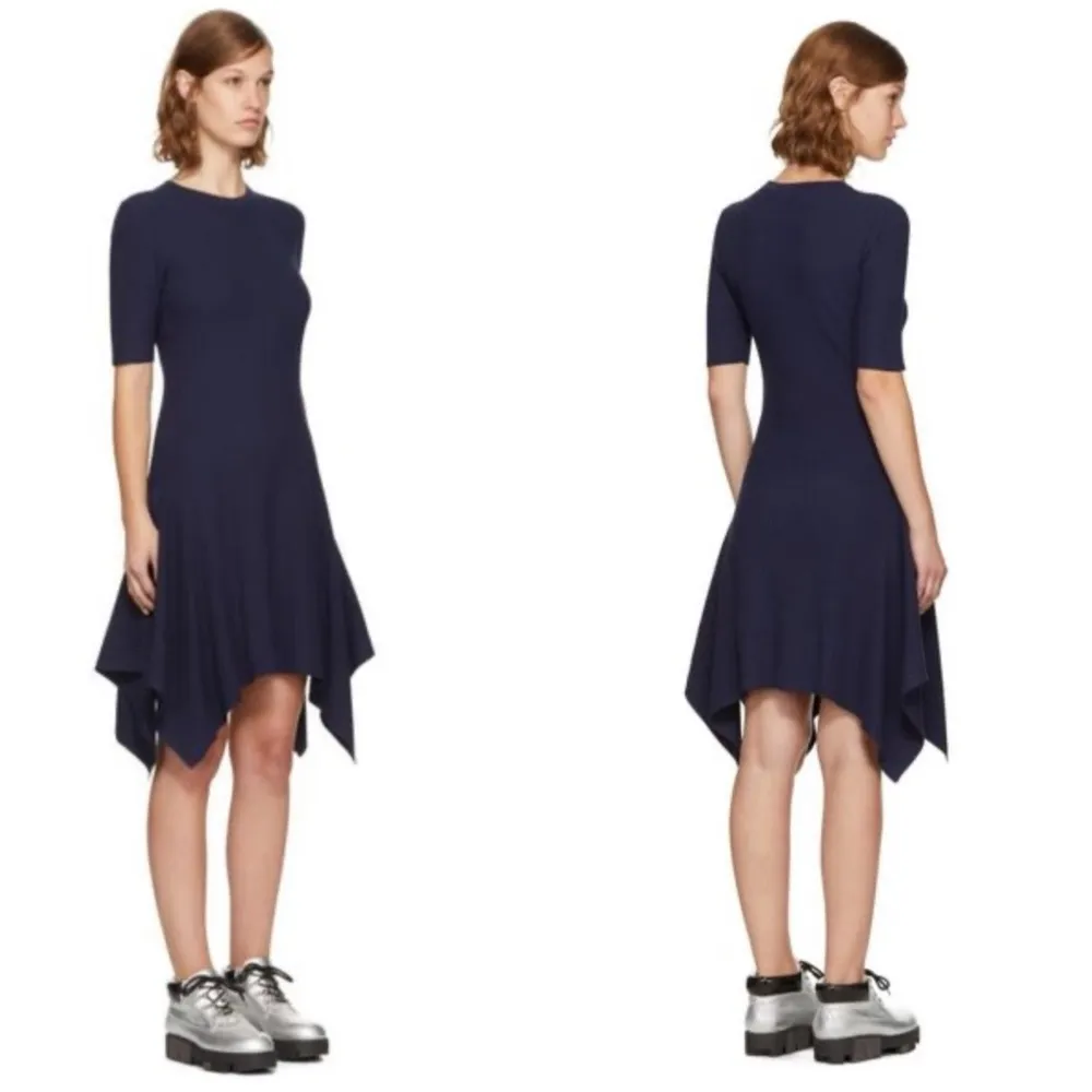 OPENING CEREMONY Eclipse Delta Marine Rib Knit Handkerchief Hem Dress $375 EUC S - Image 11